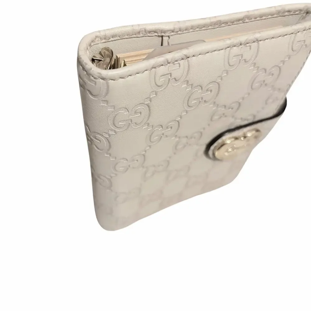 Gucci Guccissima Ivory Leather Agenda Planner w/ Heart Clasp & Inserts / Pen
